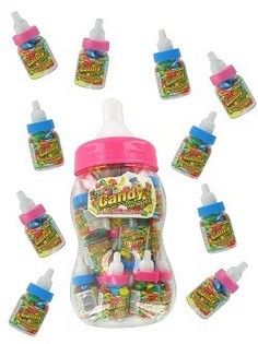 20 Mini Biberones con Caramelos en un Biber&oacute;n Grande (Pack de 2x20 uds)