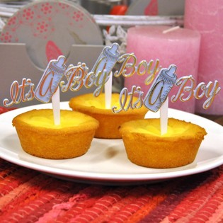 Palillos de Cupcake para Nacimiento - It's a Boy (12 uds.)
