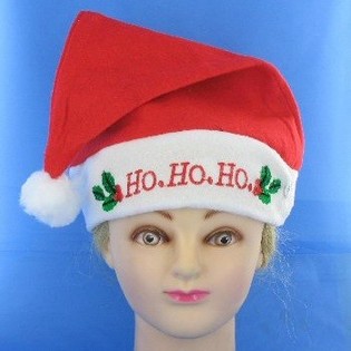 GORRO DE NAVIDAD CON LUZ "HO HO HO" (12 uds.)