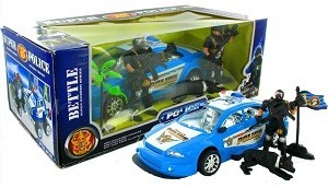 Set de Juego de Polic&iacute;a con Coche de Fricci&oacute;n y Figuras