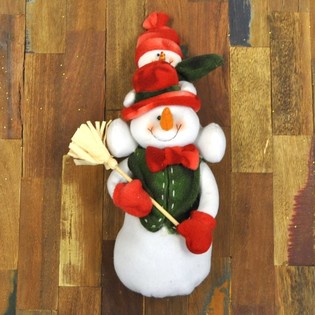 MUÑECO DE NIEVE DE PELUCHE CON BEBÉ EN LOS HOMBROS 38 CM (1 ud.)