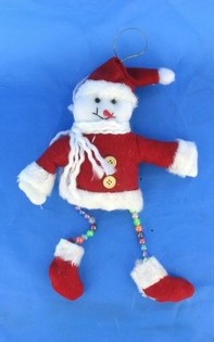 MUÑECO DE NIEVE DECORATIVO CON PATAS DE CUENTAS (10 uds.)