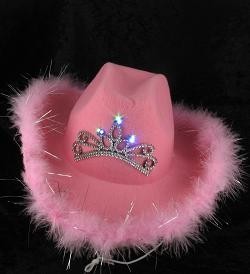SOMBRERO DE COWBOY CON LUZ - ROSA (6 uds.)