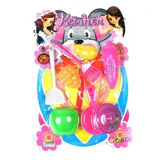 Set de juego de cocina para ni&ntilde;os en bl&iacute;ster (6 piezas)