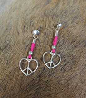 Pendientes de corazón rosa (1 ud.)