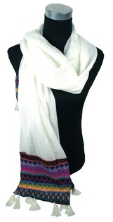 Bufanda de Lujo Estilo Ibiza Crema (1 ud.)