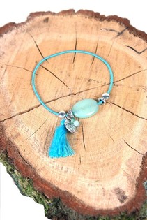 Pulsera Turquesa Estilo Ibiza con Borla (1 ud.)