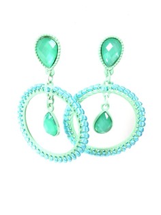 Hermosos Pendientes Estilo Ibiza Verde Menta (1 ud)