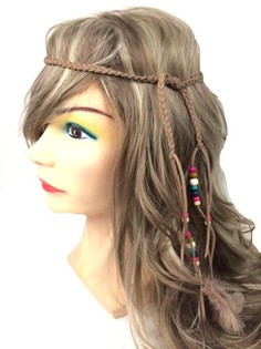 DIADEMA ESTILO IBIZA CON CUENTAS MARR&Oacute;N (1 ud)