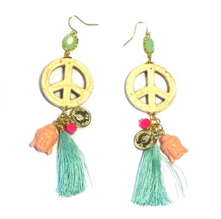 Pendientes con S&iacute;mbolo de la Paz Estilo Ibiza (1 ud)