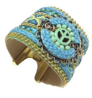 Pulsera Ancha Azul Peace (1 ud.)
