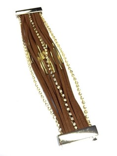 Pulsera de Estilo Ibiza Marr&oacute;n/Dorado (1 ud)