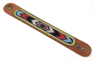 Pulsera de cuero Aztek estr&aacute;s verde (1 ud.)