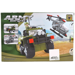Bloques de Construcci&oacute;n BRICKS Helic&oacute;ptero y Jeep Militar