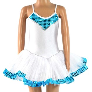Tut&uacute; Blanco/Azul para Ni&ntilde;os - Talla 8