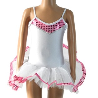 Tut&uacute; Blanco/Rosa para Ni&ntilde;os - Talla 10