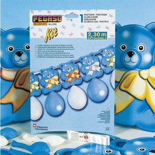 GUIRNALDA DE GLOBOS GRANDE 2,3 METROS - AZUL (5 uds.)