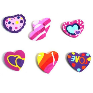 MIX DE GOMAS DE BORRAR CORAZ&Oacute;N (24 uds.)