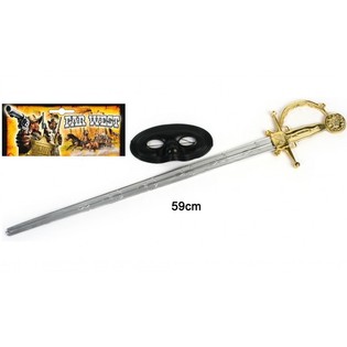Set de M&aacute;scara y Espada del Zorro - 59 cm (6 uds.)