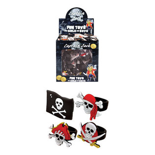 Anillos infantiles de piratas en silicona (156 uds) - Venta al por mayor