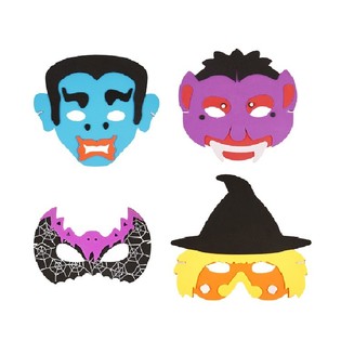 Mix de M&aacute;scaras de Halloween de Espuma (24 uds.)