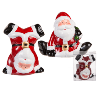 PAPÁ NOEL DE CERÁMICA EN CAJA DE REGALO, Aprox. 9 cm. (24 uds.)