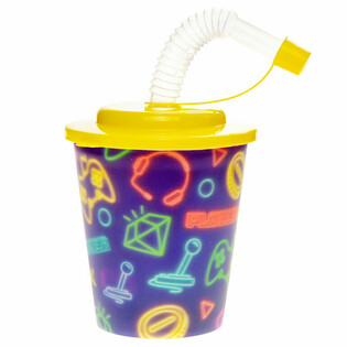 Vaso para Bebidas / Helado con Pajita - Gamer (12 ud.)
