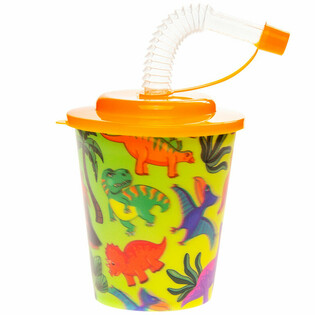 Vaso de Dinosaurio con Pajita para Bebida/Helado - 250ml (12 uds)