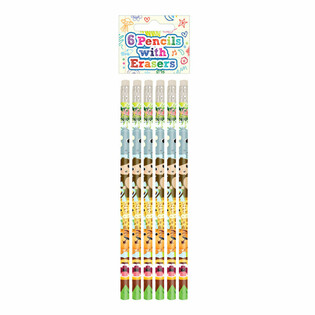 Set de L&aacute;piz con Borrador de Animales de la Selva (6 piezas) - Expositor (24 sets)