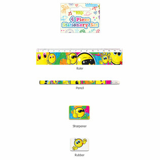 SET DE PAPELER&Iacute;A SMILEY DE 4 PIEZAS (24 uds.)