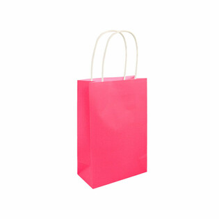 Bolsa de Papel con Asas - 14x21x7cm - Rosa Ne&oacute;n (24 uds)