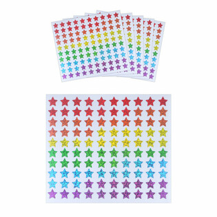PEGATINAS FUN - ESTRELLAS DE COLORES - 100 PEGATINAS POR PLIEGO (5 ud.)