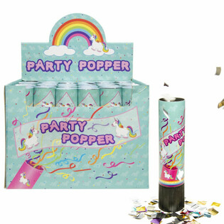 LANZADOR DE CONFETI PARTY - UNICORNIO - EN EXPOSITOR (48 uds)