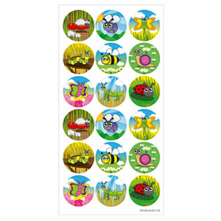PEGATINAS DIVERTIDAS - INSECTOS - 18 PEGATINAS POR HOJA (10 ud)