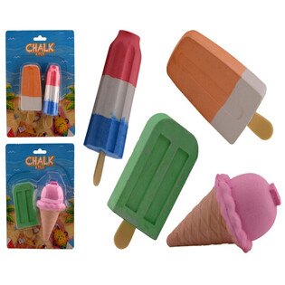 2 Tizas de Acera Grandes con Forma de Helado - 6x4x20 cm (12 ud.)