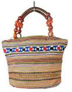 Bolso B-FAIR Beads con Asa de Cuentas - Marr&oacute;n (1 ud)