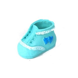 Topper para Tarta de Nacimiento - Zapato de Beb&eacute; Azul (2 uds.)
